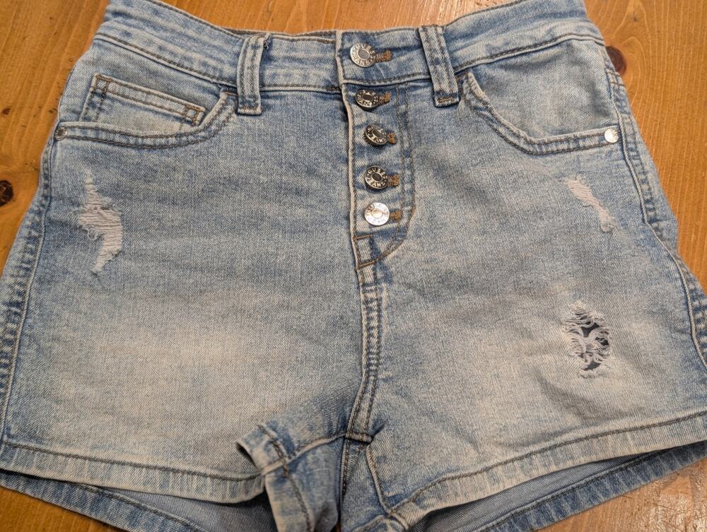 Guess Jeans Denim Shorts, Button fly, Light Wash, Women's 24, LN